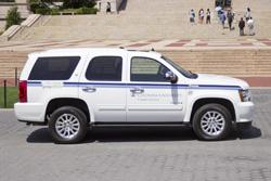 An image of a Columbia University hybrid Chevy Tahoe.