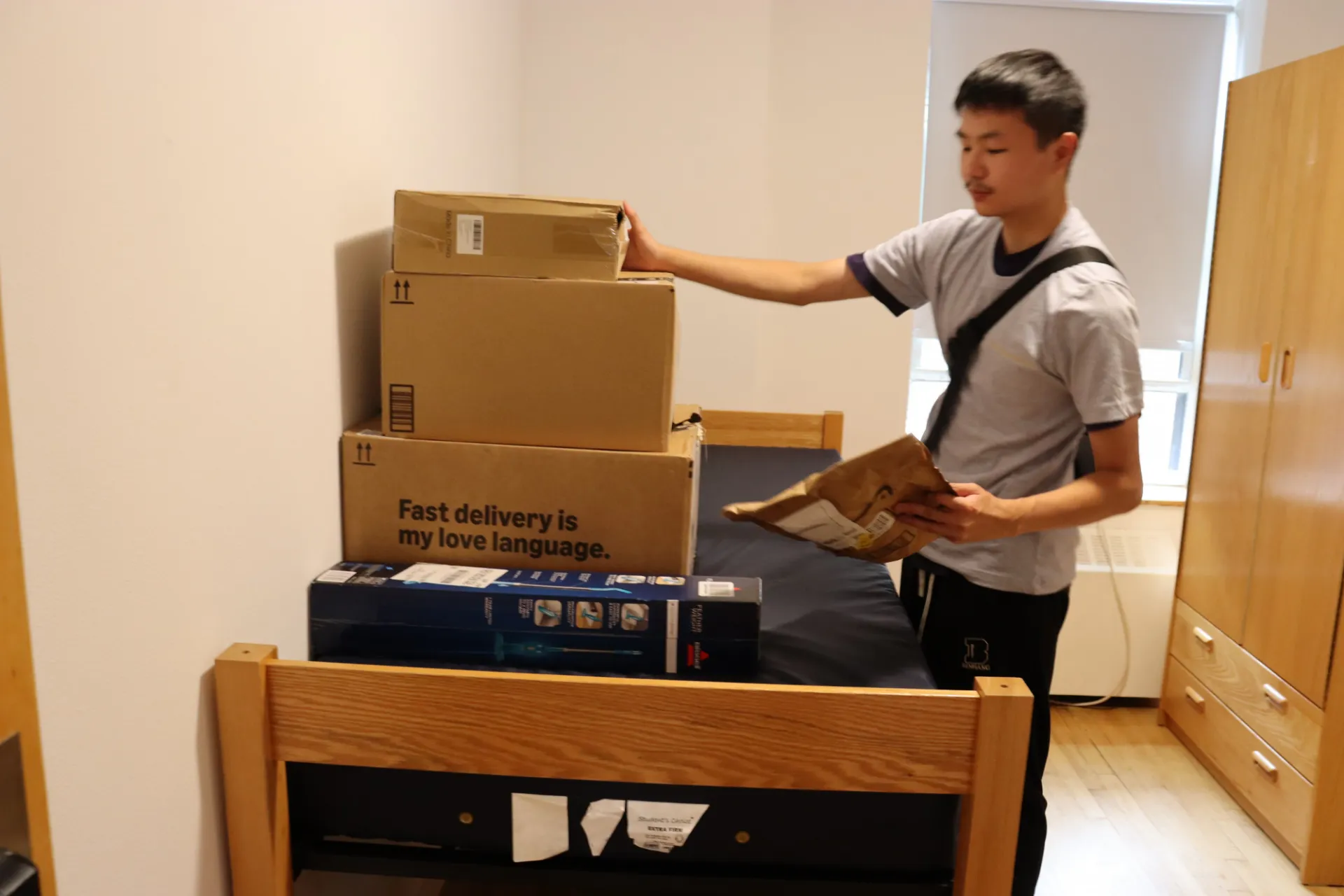 Packages delivered into student room