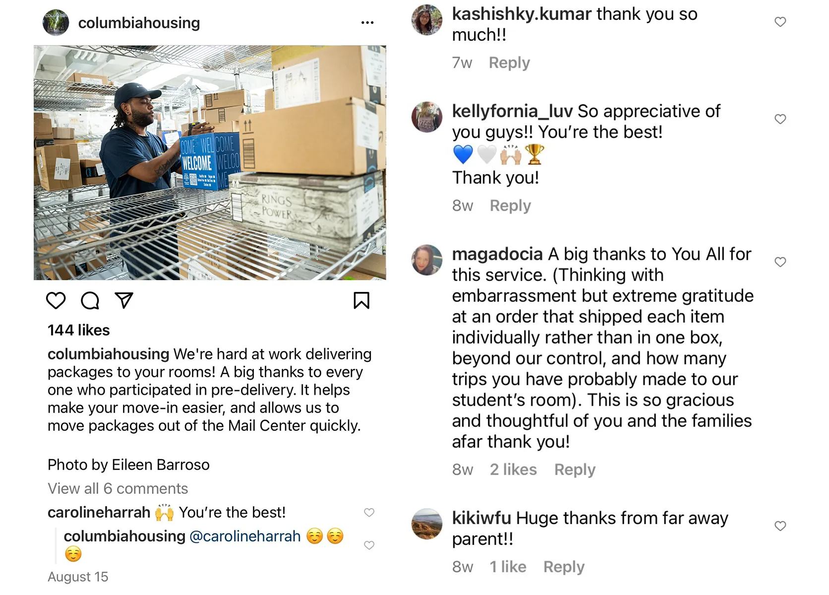 Instagram post with picture and comments